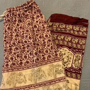 Lounge pants from India elephants maroon